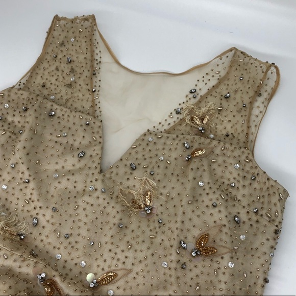 Elie Tahiri/NWT MARITZA dress. Sleeveless Midi in Neutral Tones Size US 6 - Picture 16 of 16